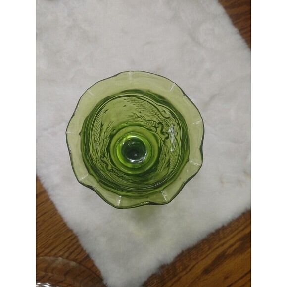 L.E. SMITH VINTAGE GREEN GOBLET Embossed AMERICAN EAGLES AND STARS - Picture 5 of 9